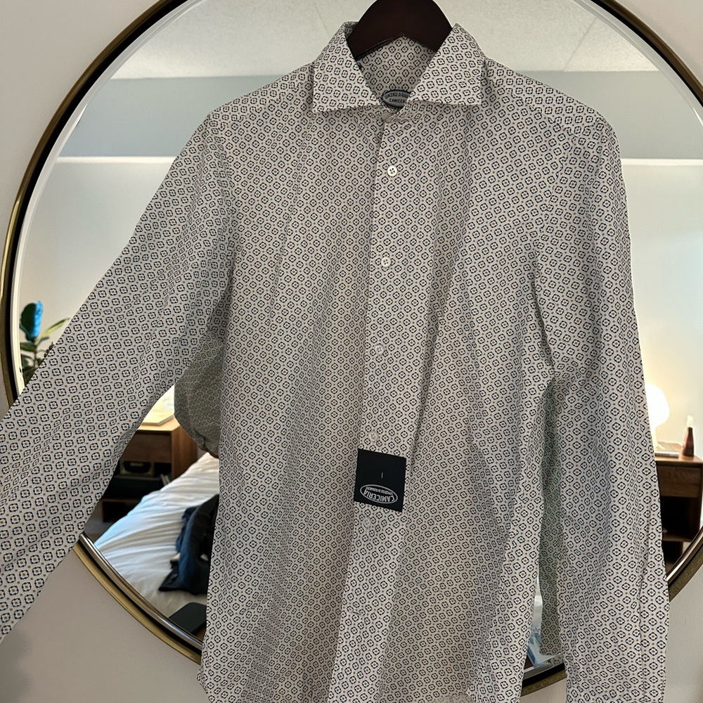 Men's White Patterned Shirt